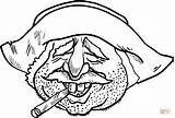Coloring Smoking Cigar Man Mexican West Wild Printable Clipartbest Drawing sketch template