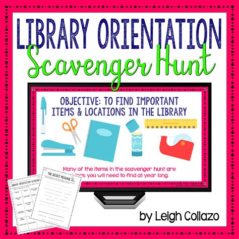 Library Orientation Scavenger Hunt 1 Back To School Library Lesson Mrs Readerpants