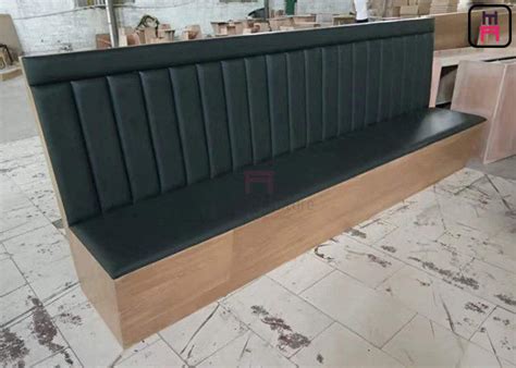 Straight Lines Leather Restaurant Wall Bench Seating Custom Size