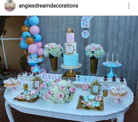 Gender Reveal Party Dessert Table And Decor Gender Reveal Dessert