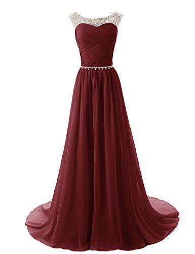 Prom Dresscustom Made A Line Round Neckline Maroon Long Prom Dresses