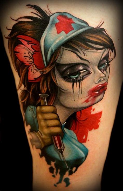 a friendly nurse tattoo by kelly doty tattoonow
