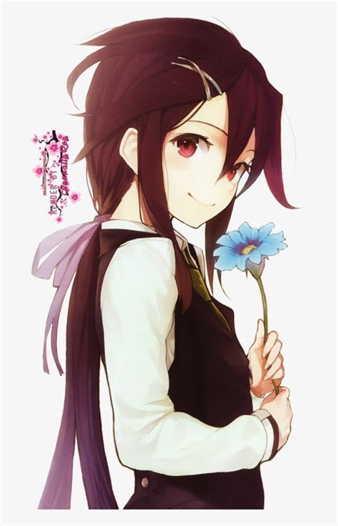 Cute Anime Girl Anime Girl Holding Flower Transparent