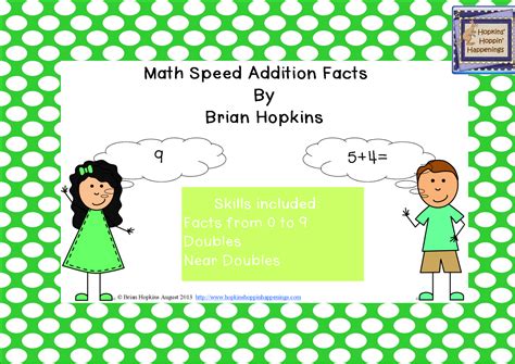 Hopkins Hoppin Happenings Math Speed Addition Facts