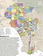 LA vecindad mapa - Mapa de la zona de Los Ángeles barrios (California ...