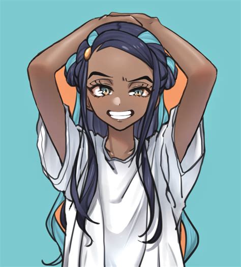 The Big Imageboard Tbib 1girl Alternate Costume Aqua Background Arms Up Black Hair Blue Hair