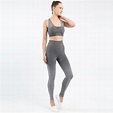 Seamless wear bra legging set dark grey Change - Fitness Gym Tessiely