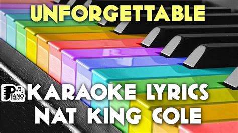 Unforgettable Nat King Cole Karaoke Lyrics Version Hd Youtube
