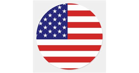 Flag Of The United States Classic Round Sticker Zazzle