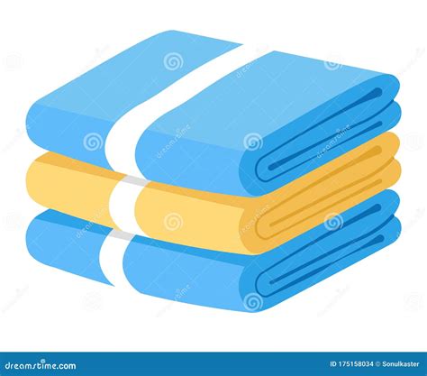 Bath Towels Stack Bathroom Textile Objects Pile Stock Vector