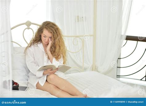 The Act Of Women With Gestures When She Wakes Up In The Morning Stock Image Image Of Happy