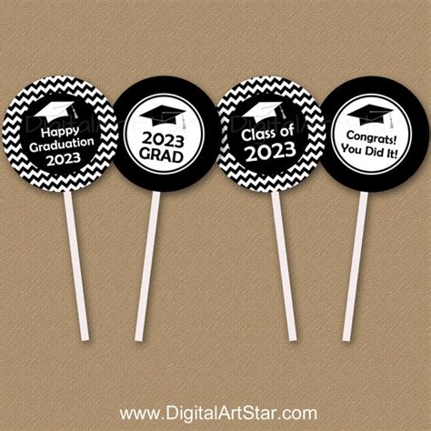 Graduation Cupcake Toppers Printable Class Of 2023 Graduation