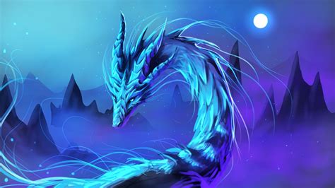 Blue Dragon With Blue Background 1920x1080 Download Hd Wallpaper