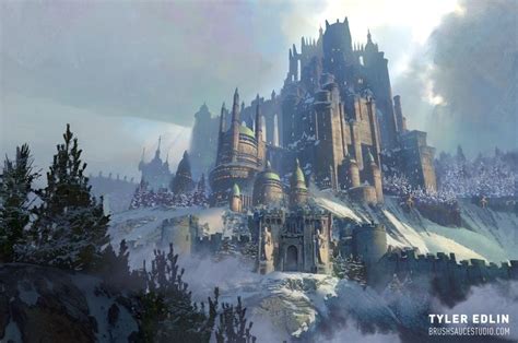 Artstation Frozen Stronghold Tyler Edlin Fantasy Landscape
