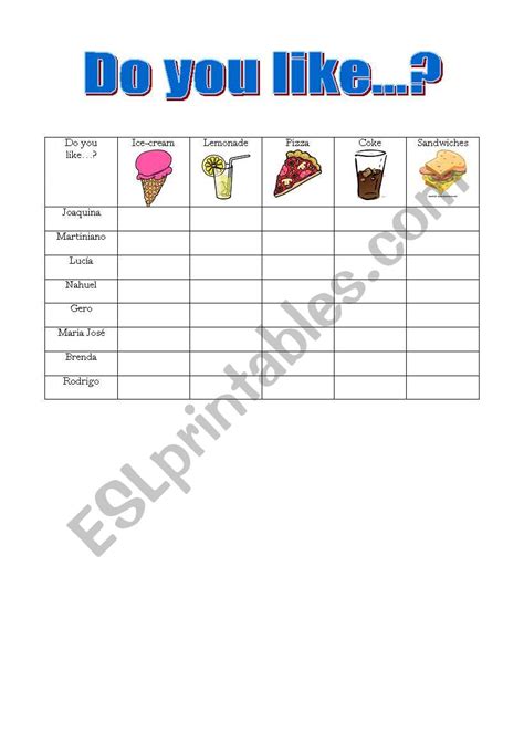 Do You Like Esl Worksheet By Sigry