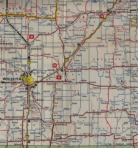 Kansas Strip Map Of I 35 Between Emporia And Oklahoma Bord