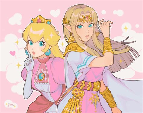 Princess Zelda And Peach By Jivke R Mario