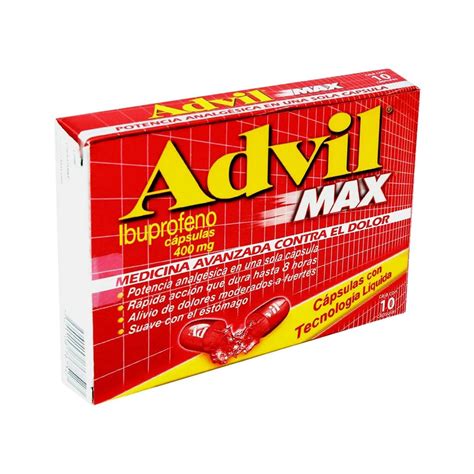 Advil Max 400 Mg Caja Con 10 Cápsulas