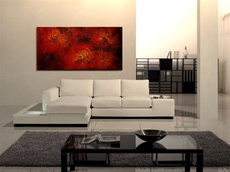 Large Red Abstract Painting Textured Wall Art Original