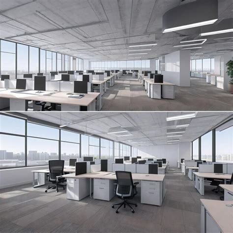 Premium Ai Image Contemporary Open Office3d Rendering With A Focus On