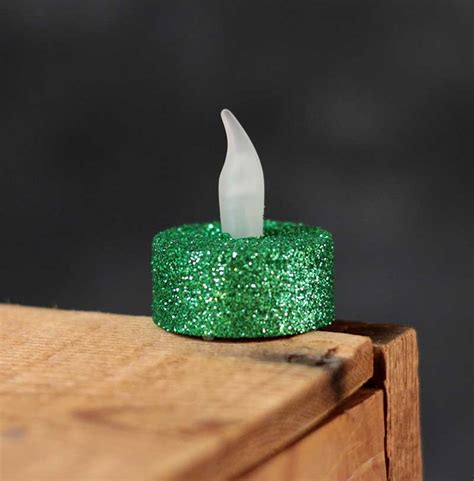 Green Glitter Led Tealight Candle By Our Backyard Studio In Mill Creek