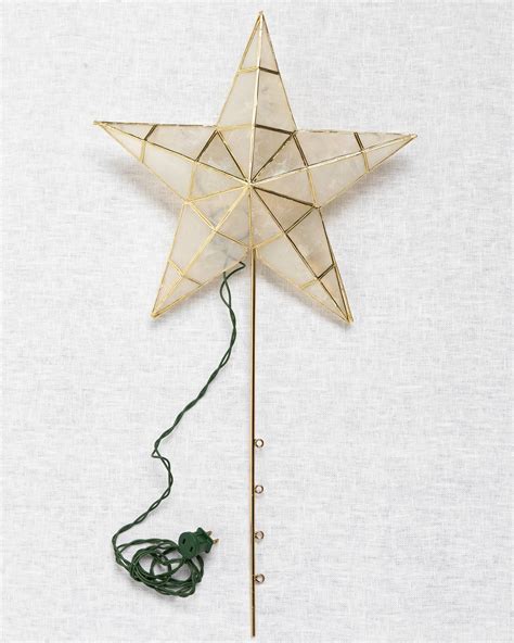 Capiz Star Lighted Artificial Tree Toppers Balsam Hill