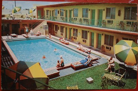 Vintage 1940s50s Hotel Post Card Alan Motel Miami Fl Old