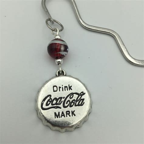 Silver Coca Cola Bookmark With Coke Bottle Cap Charm And Red Etsy Canada