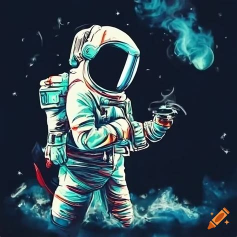 Colorful Astronaut In Outer Space