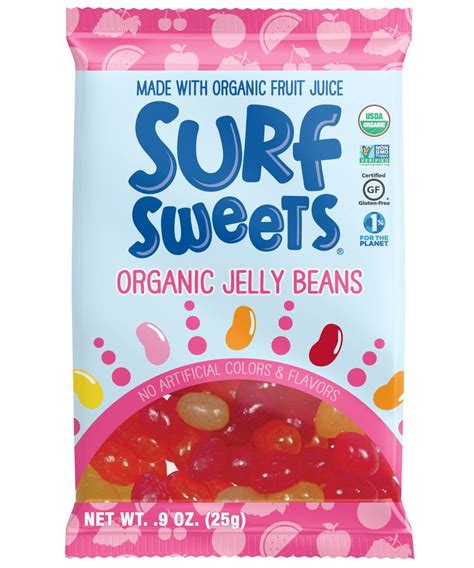 surf sweets organic jelly bean snack packs 0 9 ounce packages pack of 24 jelly bean snacks