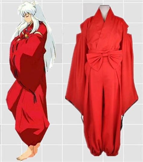 Inuyasha Robe Of The Fire Rat Cosplay Costume Full Kimono Set Anime
