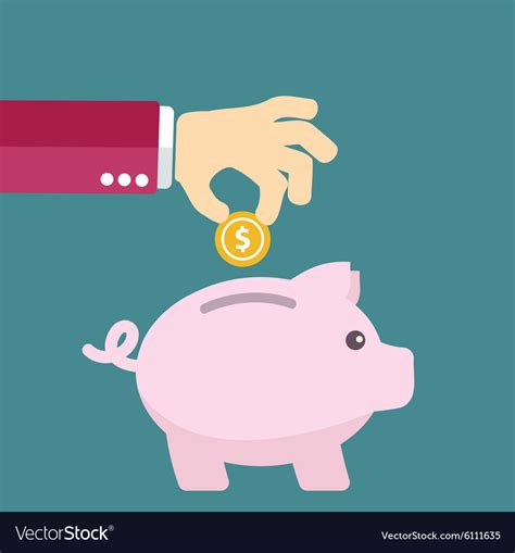 Piggy Bank Concept In Flat Style Money Savings Vector Image