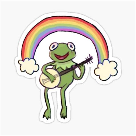 Cute Kermit Drawing Sticker For Sale By Garfieldslitter Redbubble