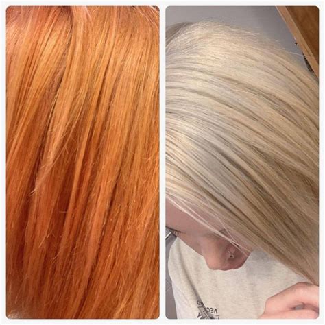 wella t14 before and after on orange yellow dark hair