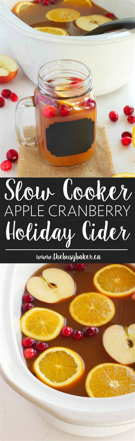 Easy recipe using seasonal fall fruit and cabbage. Slow Cooker Apple Cranberry Cider - The Busy Baker