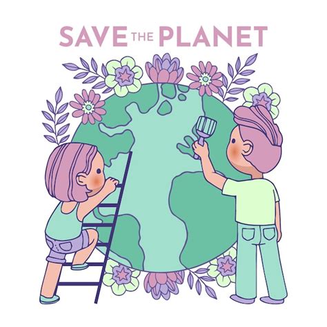 Ilustrado Con El Concepto De Salvar El Planeta Vector Gratis