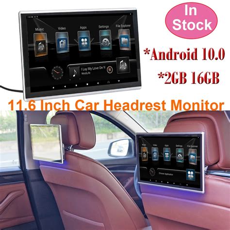 116 Inch Android 100 2gb16gb Car Headrest Hdmi Monitor 8 Cores 4k
