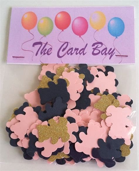 Teddy Bear Confetti Navy Blue And Pink Table Scatter Glitter Etsy