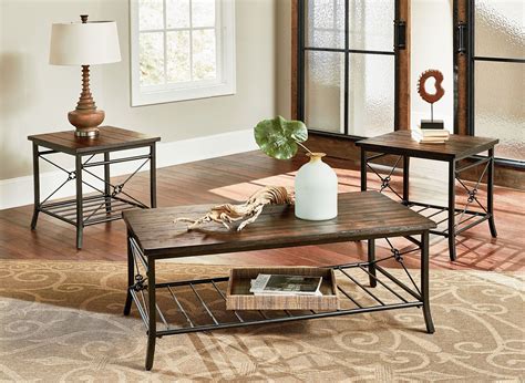 Ainsley Rustic Brown 3 Piece Occasional Table Set From Standard