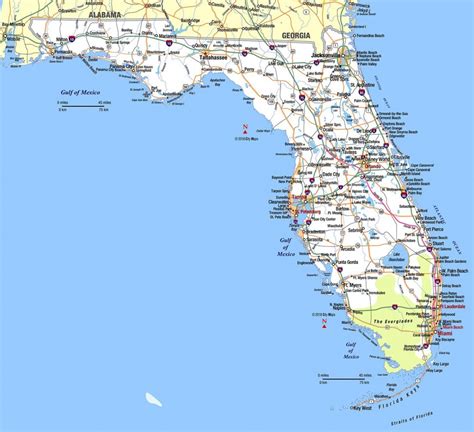 Drab Map Of Southern Florida Free Vector
