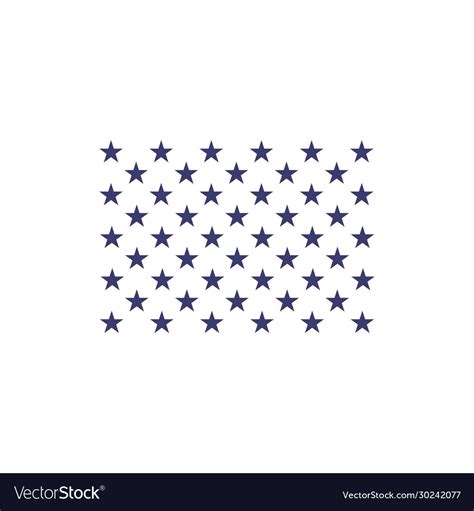 Fifty Stars Part American Flag Stock Isolated Vector Image