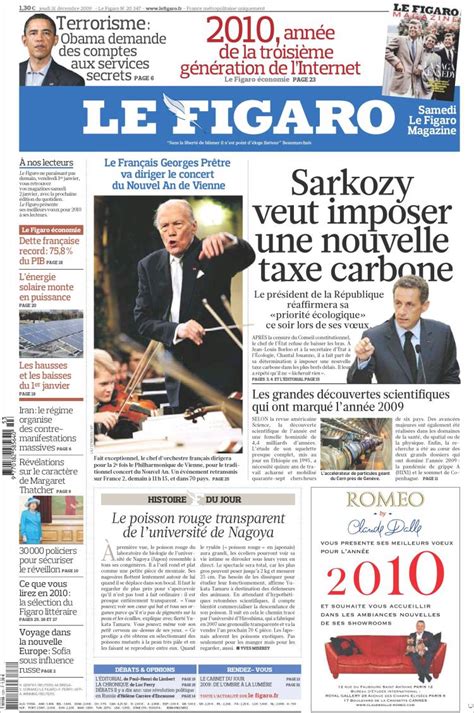 Journal Le Figaro France Les Unes Des Journaux De France Édition Du