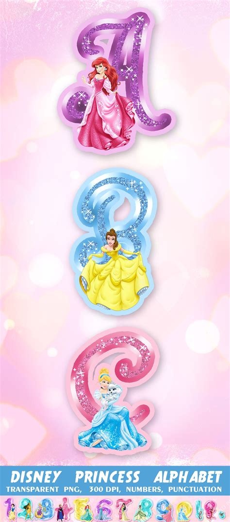 Disney Princess Alphabet Princess Clipart By Cutoutandplay On Zibbet