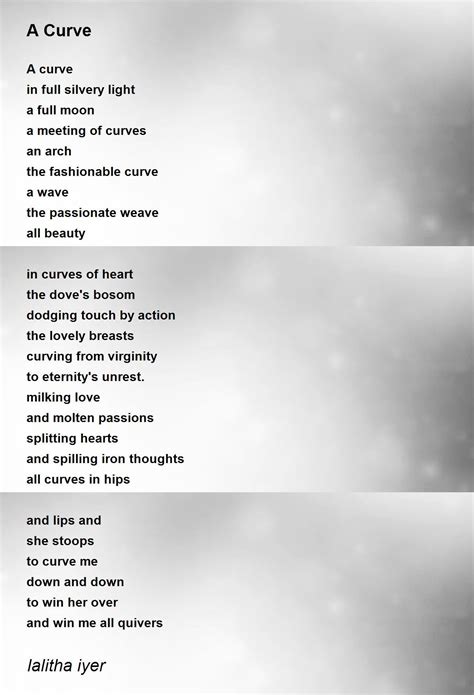 A Curve A Curve Poem By Lalitha Iyer