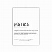 Mama Definition Poster: a4 / 30x40cm - Wahlweise mit Personalisierung ...