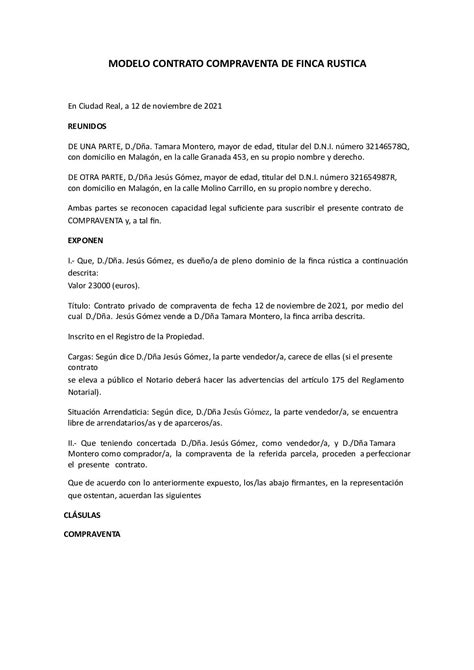 Modelo Contrato Compraventa Caracteristicas Del Contrato De Sociedad