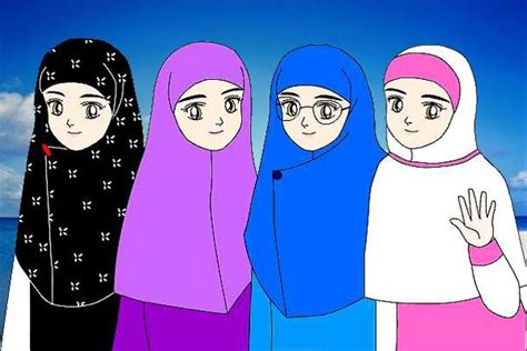 Gambar kartun muslimah berhijab lucu, cantik terbaru dengan pakaian syar'i berhijab bercadar dan berkacamata dengan kualitas hd. Kartun Islami - Ikhwan Sedjati