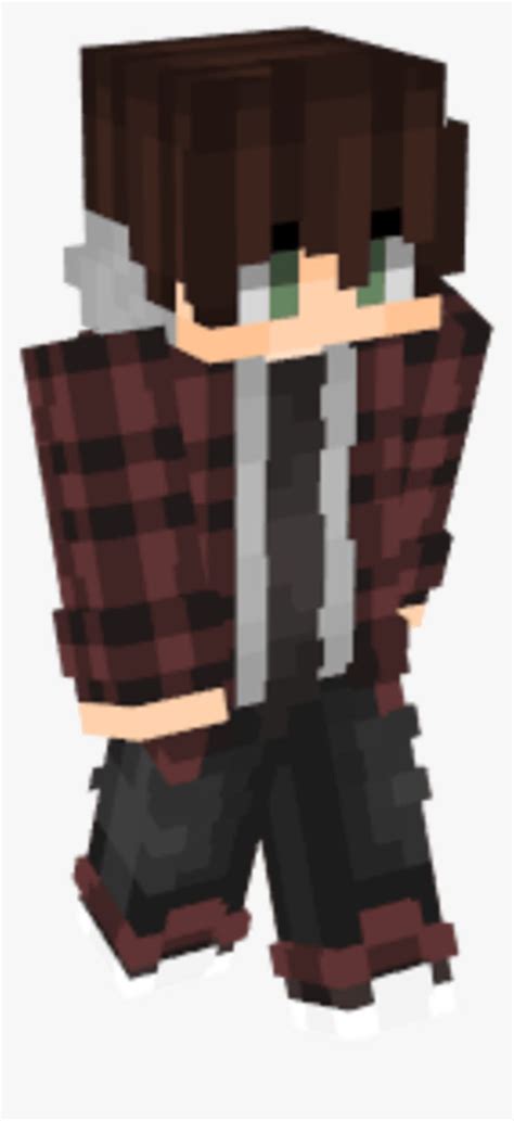 An Image Of A Minecraft Character Wearing A Brown And Black Plaidered
