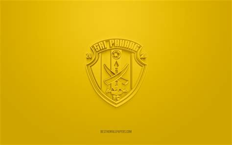 Download imagens Sri Pahang FC, logotipo 3D criativo, fundo amarelo