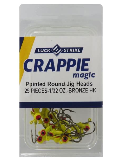Luck E Strike Crappie Magic Jig Heads 132 Yellow 25 Count